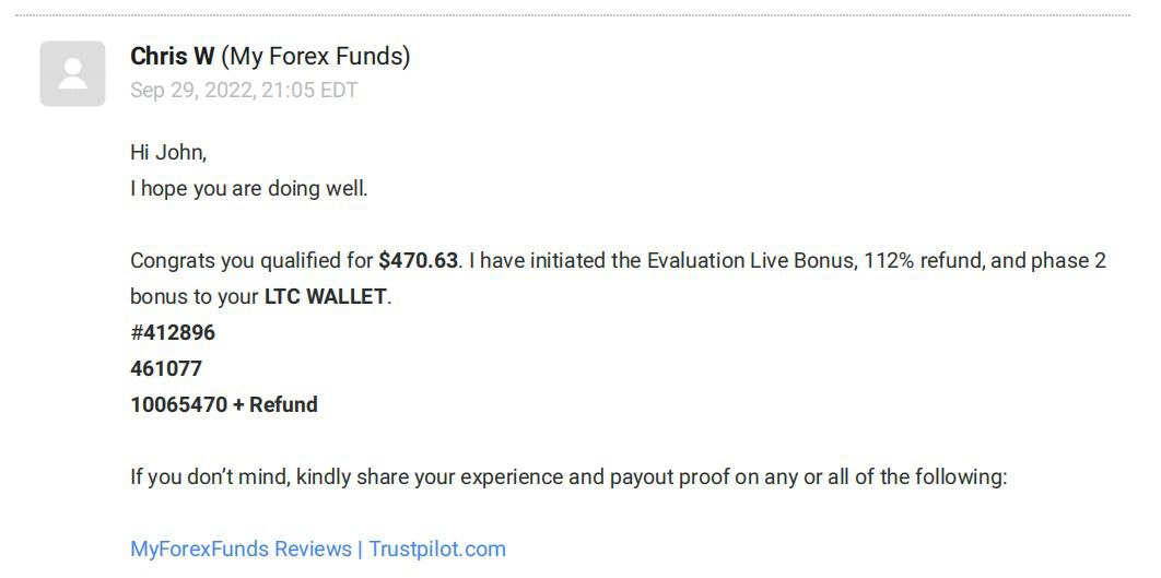 My Forex Funds Payout Proof